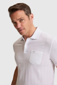 US Polo Assn. Men WHITE Regular Fit Polo Shirt Collar T-Shirt - Image 2