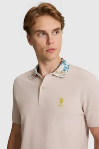 US Polo Assn. Men Stone Regular Fit Polo Shirt Collar T-Shirt - Image 2