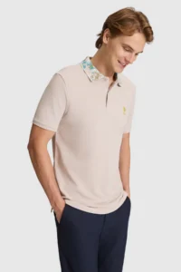 US Polo Assn. Men Stone Regular Fit Polo Shirt Collar T-Shirt - Image 3