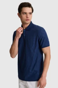 US Polo Assn. Men Light NAVY Regular Fit Polo Shirt Collar T-Shirt - Image 3