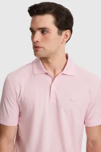 US Polo Assn. Men Light PINK Regular Fit Polo Shirt Collar T-Shirt - Image 2