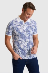 US Polo Assn. Men Indigo Regular Fit Polo Shirt Collar T-Shirt - Image 3