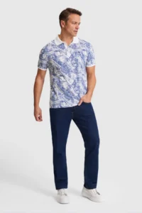US Polo Assn. Men Indigo Regular Fit Polo Shirt Collar T-Shirt - Image 4