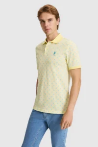 US Polo Assn. Men Light YELLOW T-Shirt - Image 3