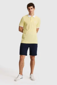 US Polo Assn. Men Light YELLOW Regular Fit Polo Shirt Collar T-Shirt - Image 4