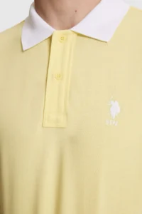 US Polo Assn. Men Light YELLOW Regular Fit Polo Shirt Collar T-Shirt - Image 6