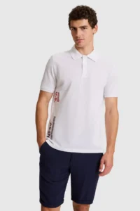 US Polo Assn. Men WHITE Regular Fit Polo Shirt Collar T-Shirt