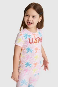 US Polo Assn. Girls' WHITE Crew Neck T-Shirt