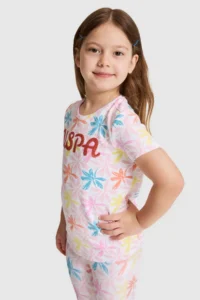 US Polo Assn. Girls' WHITE Crew Neck T-Shirt - Image 3