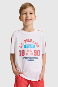 US Polo Assn. Boys' WHITE Crew Neck T-Shirt - Image 3