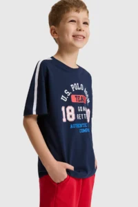 US Polo Assn. Boys' NAVY BLUE Crew Neck T-Shirt - Image 3