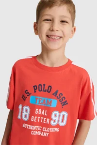 US Polo Assn. Boys' Red Crew Neck T-Shirt - Image 2
