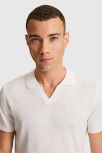 US Polo Assn. Men Cream Polo Shirt Collar Knitwear T-Shirt - Image 2