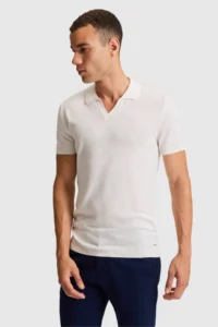 US Polo Assn. Men Cream Polo Shirt Collar Knitwear T-Shirt - Image 3