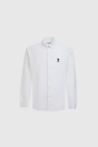 US Polo Assn. Men WHITE Long Sleeve Basic Shirt - Image 7