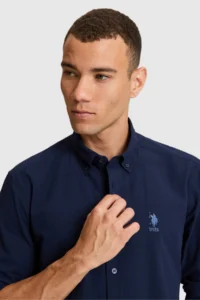 US Polo Assn. Men Light NAVY Long Sleeve Basic Shirt - Image 2
