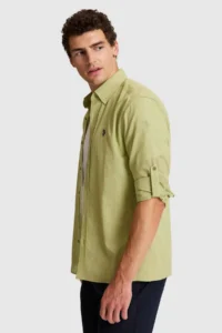 US Polo Assn. Men Green Long Sleeve Basic Shirt - Image 3