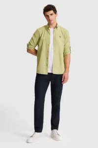 US Polo Assn. Men Green Long Sleeve Basic Shirt - Image 4