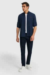 US Polo Assn. Men NAVY BLUE Long Sleeve Basic Shirt - Image 4