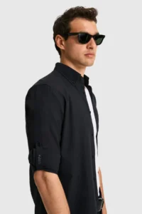 US Polo Assn. Men Black Long Sleeve Basic Shirt - Image 2