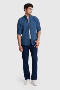 US Polo Assn. Men Light NAVY Long Sleeve Basic Shirt - Image 4