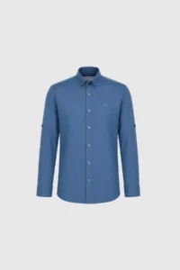 US Polo Assn. Men Light NAVY Long Sleeve Basic Shirt - Image 7