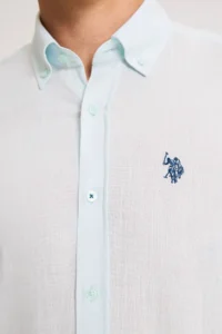 US Polo Assn. Men Water Green Long Sleeve Basic Shirt - Image 6