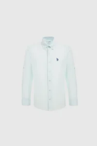 US Polo Assn. Men Water Green Long Sleeve Basic Shirt - Image 7