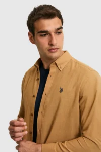 US Polo Assn. Men Coconut Long Sleeve Basic Shirt - Image 2