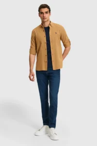 US Polo Assn. Men Coconut Long Sleeve Basic Shirt - Image 4