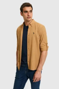US Polo Assn. Men Coconut Long Sleeve Basic Shirt - Image 5