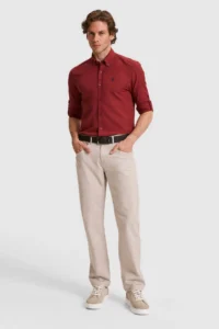 US Polo Assn. Men Cherry Long Sleeve Basic Shirt - Image 4