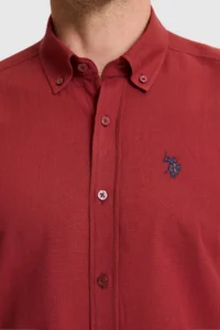 US Polo Assn. Men Cherry Long Sleeve Basic Shirt - Image 6