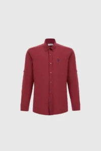 US Polo Assn. Men Cherry Long Sleeve Basic Shirt - Image 7