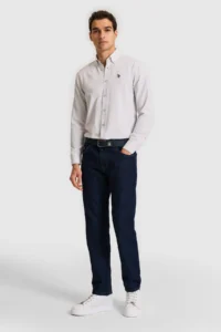US Polo Assn. Men Light Gray Long Sleeve Basic Shirt - Image 4