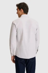 US Polo Assn. Men Light Gray Long Sleeve Basic Shirt - Image 5