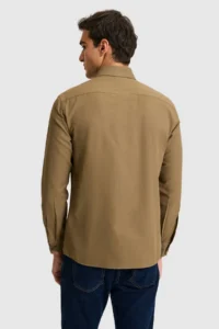 US Polo Assn. Men Khaki Long Sleeve Basic Shirt - Image 5