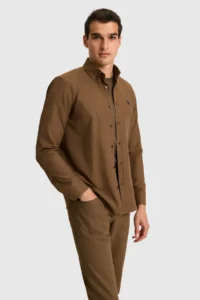 US Polo Assn. Men Brown Long Sleeve Basic Shirt - Image 3