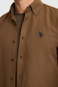 US Polo Assn. Men Brown Long Sleeve Basic Shirt - Image 6