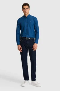 US Polo Assn. Men Light NAVY Long Sleeve Basic Shirt - Image 4