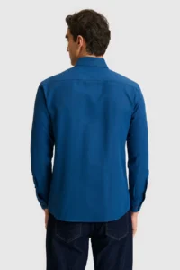 US Polo Assn. Men Light NAVY Long Sleeve Basic Shirt - Image 5
