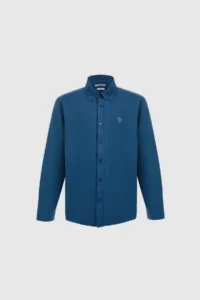 US Polo Assn. Men Light NAVY Long Sleeve Basic Shirt - Image 7