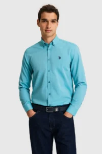 US Polo Assn. Men Petrol Long Sleeve Basic Shirt