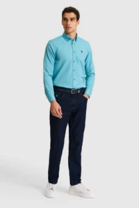 US Polo Assn. Men Petrol Long Sleeve Basic Shirt - Image 4