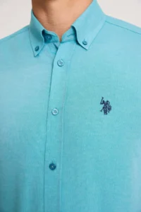 US Polo Assn. Men Petrol Long Sleeve Basic Shirt - Image 6