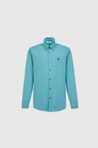 US Polo Assn. Men Petrol Long Sleeve Basic Shirt - Image 7