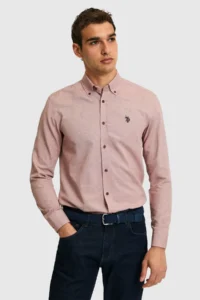 US Polo Assn. Men Cherry Long Sleeve Basic Shirt