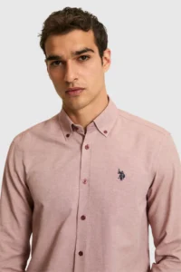 US Polo Assn. Men Cherry Long Sleeve Basic Shirt - Image 2