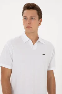 US Polo Assn. Men comfort Fit Wacky Collar WHITE T-Shirt - Image 2