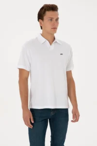 US Polo Assn. Men comfort Fit Wacky Collar WHITE T-Shirt - Image 3